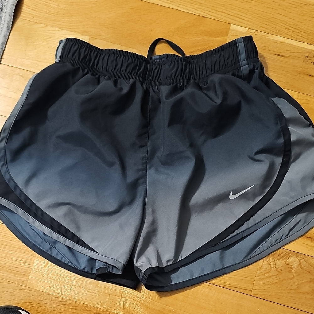 Nike Women's Dri-FIT Tempo Running Shorts in a black and gray ombré color